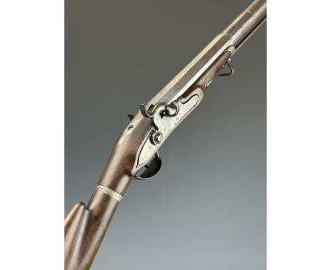Le Page of Paris 18 bore percussion converted from flintlock take-down sporting gun with hand-detachable locks, removable sto