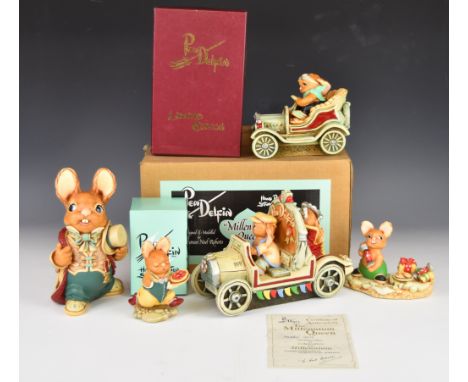 Pendelfin figures Millennium Queen, Dasher, Cracker and Uncle Henry, two boxed, tallest 19cm