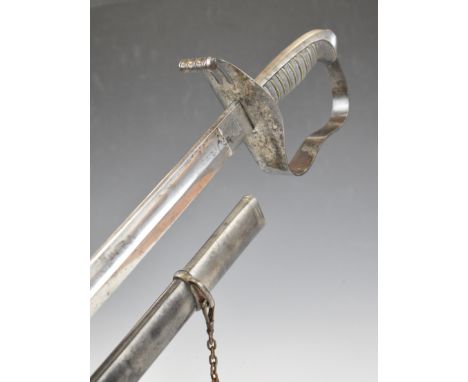 Bavarian Army sword marked Weysberger and stamped Solingen to 81cm single edged plain blade with shagreen covered grip and sc