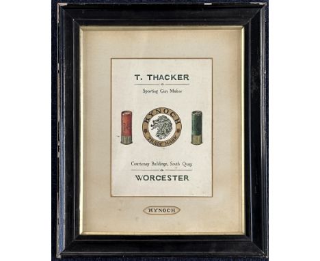 Thomas Thacker of Worcester Kynoch shop display or advertising watercolour 'T Thacker Sporting Gun Maker Courtenay Buildings 