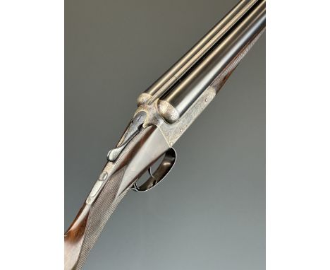 William Ford 12 bore&nbsp;side by side ejector shotgun with named and engraved locks, engraved underside, trigger guard, top 