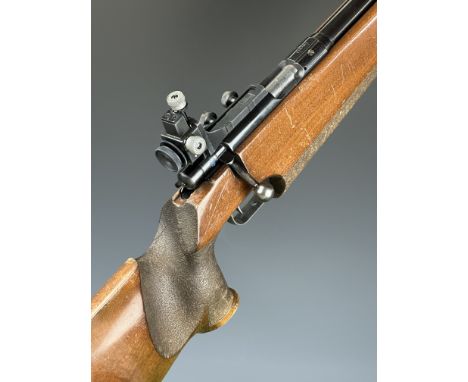 Anschutz Match 54 .22 bolt-action target rifle with shaped and textured semi-pistol grip, adjustable trigger and butt plate, 