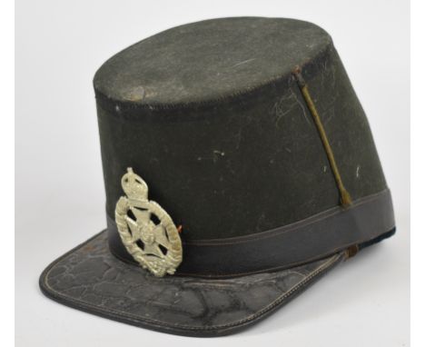 British Army Rifle Brigade Victorian shako hat with later cap badge