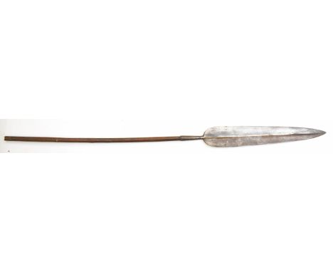 19thC African tribal spear, probably Assegai / Zulu, L144cm