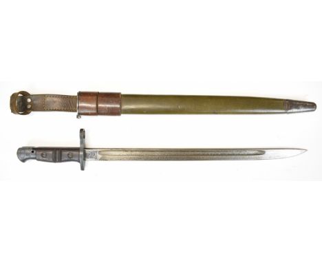 American WW1&nbsp;Remington&nbsp;bayonet with some good stamps to ricasso, 43cm fullered blade, scabbard and frog.&nbsp;PLEAS
