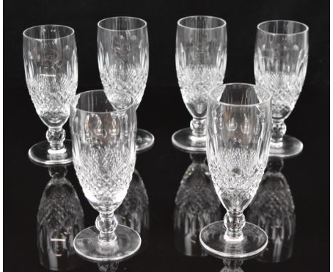 Set of six Waterford Crystal Colleen cut glass wine / Champagne glasses, 15cm tall.&nbsp;