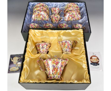 James Kent limited edition 149/250 commemorative boxed tea set decorated in the DuBarry pattern produced by the Old Chintz Co