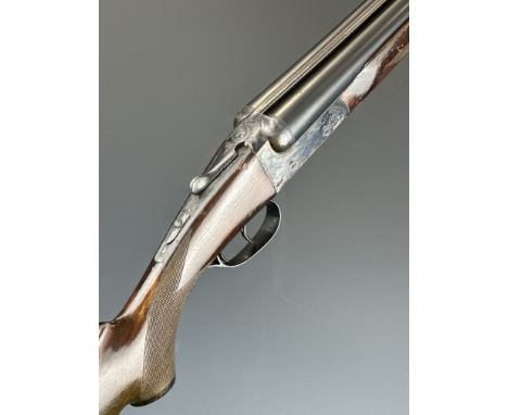 AYA No.3 12 bore side by side shotgun with named and border engraved locks, border engraved underside, trigger guard, top pla