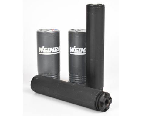 Two Weihrauch HW XL air rifle sound moderators, both in original tubes.&nbsp;