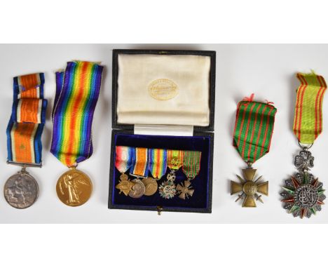 Royal Navy WW1 medal group of four comprising War Medal, Victory Medal, Order of Nichan Istikhar on officer's class ribbon wi