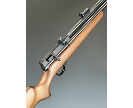 Beeman Power Series Model 1338 .22 PCP air rifle with semi-pistol grip, raised cheek piece, two 10-shot and two single shot m