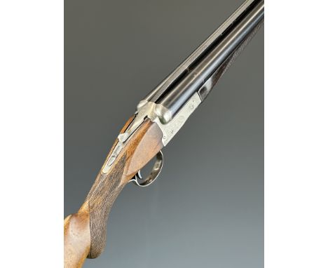Winchester Model 23 Pigeon Grade 12 bore side by side ejector shotgun with named and engraved underside featuring a pigeon, e