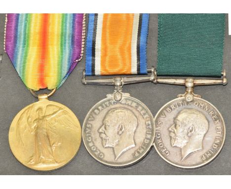 Royal Navy Reserve WW1 Medal pair comprising War Medal and Victory Medal and Long Service &amp; Good Conduct Medal named to 8