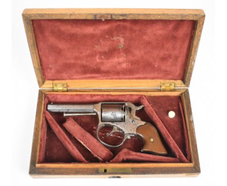 Remington Rider .32 rimfire factory cartridge converted five-shot pocket revolver with wooden grips and 3 inch indistinctly s