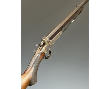 Holland &amp; Holland .410 shotgun converted from a rook rifle with engraved action, top strap, side lever and trigger guard,
