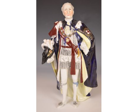 Dresden figure of a Knight of the Garter, H28cm