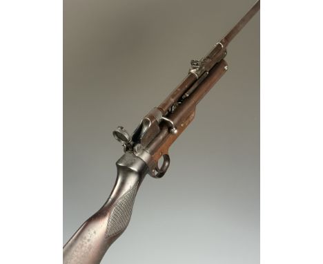 Webley Service Mark II .22 air rifle with interchangeable barrel, adjustable pop-up peep-hole sights and chequered grip, seri