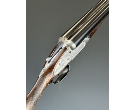 Army &amp; Navy&nbsp;12 bore sidelock side by side ejector shotgun with named and engraved locks, engraved underside, trigger