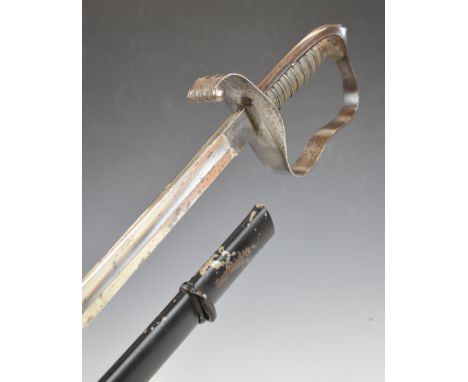 Bavarian Army sword marked And. Grasserschn Waffenfabriken Wien to 81cm single edged plain blade, with scabbard.&nbsp;PLEASE 