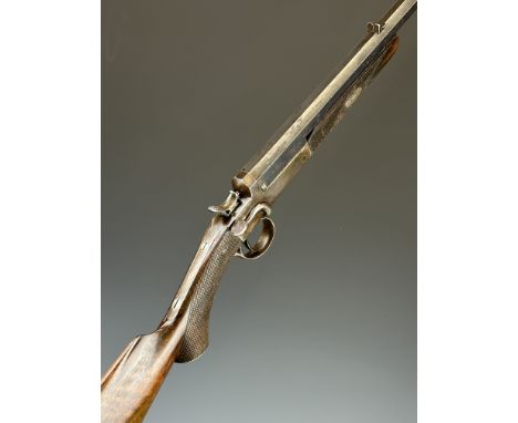 Stephen Grant .360 No.5 or .380 hammer action rook &amp; rabbit rifle with side thumb lever, chequered semi-pistol grip and f