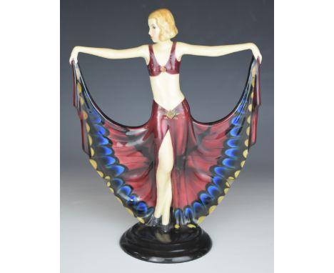 Josef Lorenzl for Goldscheider Art Deco figurine 'Butterfly Girl', model number 6399, with incised and printed marks to base,