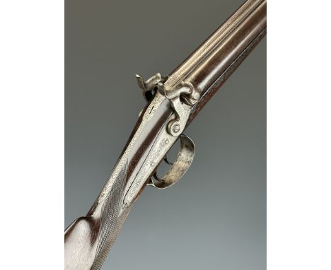 Hambling of Totness 16 bore&nbsp;percussion hammer action double barrelled&nbsp;side by side muzzle loading sporting gun with
