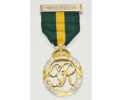 British Army George VI Territorial Efficiency Decoration Medal, 1950 to reverse, with fitted box