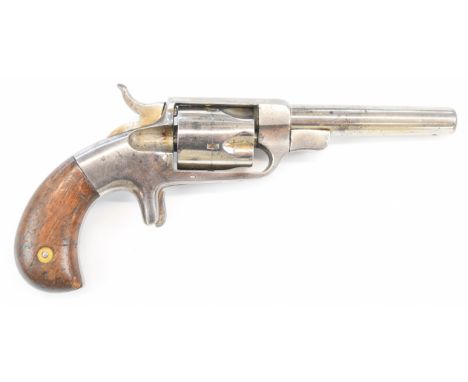 Bacon Arms Company .32 rimfire five-shot single-action revolver with sheath trigger, shaped wooden birdshead grips and 3.75 i
