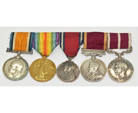 Royal Artillery medal group of five comprising WW1 War Medal and Victory Medal named to 128281 Gunner S Allwood, 1910/1935 Si