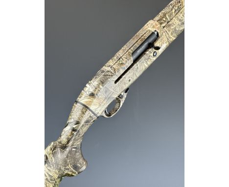 Revo Matrix 12 bore semi-automatic shotgun with Mossyoak Duck Blind finish, chequered semi-pistol grip and forend, named lock