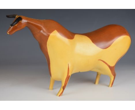 Colin Melbourne for Beswick mid century modern two tone bull / cow, H15cm