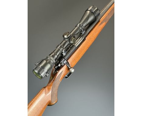 Ruger Model 77/22 .22 bolt-action rifle with chequered semi-pistol grip and forend, multi-shot magazine, sling mounts, Edgar 