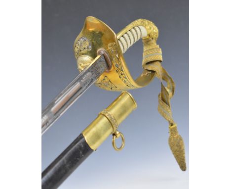 Royal Air Force officer's dress sword by Wilkinson, number 70888, with Elizabeth II cypher to guard, Royal Coat of Arms with 