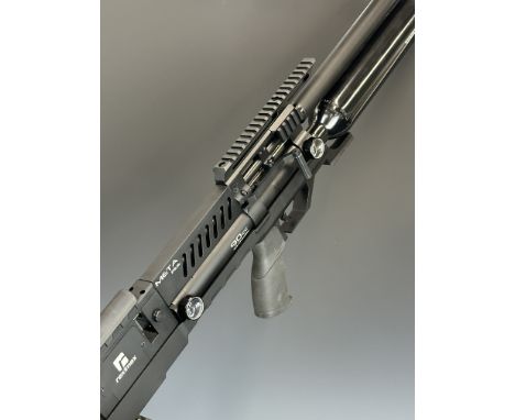 Reximex Meta Plus .177 PCP carbine air rifle with textured pistol grip, 14 shot magazine, adjustable trigger and comb and sco