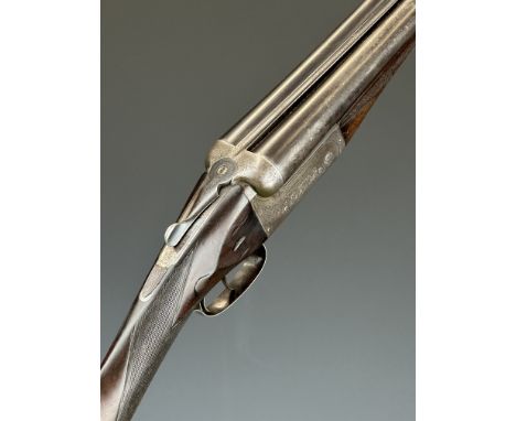 Army &amp; Navy CS Ltd 16 bore side by side ejector shotgun with named and engraved locks, engraved underside, trigger guard,