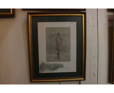 After Charles Johnson Payne (Snaffles) (1884-1967), 'The Gunner', colour print, 41cm by 40cm 