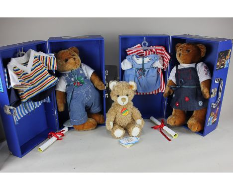 A Steiff Original Cosy Friends blonde teddy bear, with ear tag and labels, 30cm, together with a pair of Jade boy and girl 'T