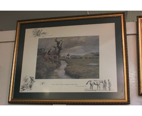 After Charles Johnson Payne (Snaffles) (1884-1967), hunting scene, 'Great Banks There Was Below In the Fields', limited editi