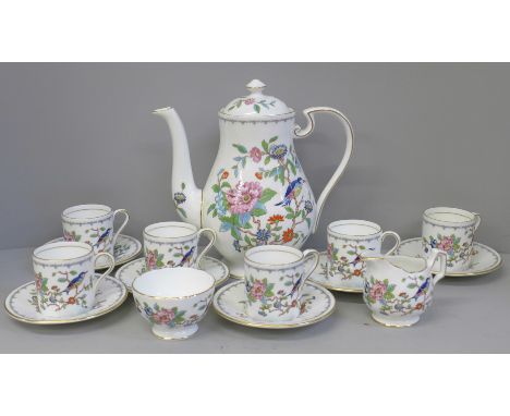 An Aynsley Pembroke six setting china coffee service, six saucers, coffee cans, pot, sugar and cream **PLEASE NOTE THIS LOT I