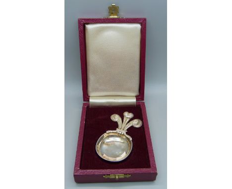 A silver plated caddy spoon to commemorate The Marriage of The Prince of Wales To Lady Diana Spencer 1981 