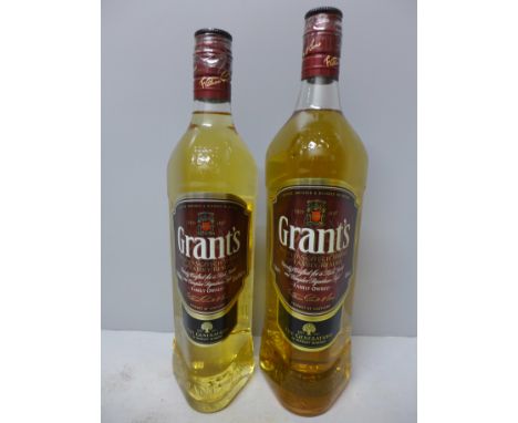 Two bottles of Grant's Scotch Whisky **PLEASE NOTE THIS LOT IS NOT ELIGIBLE FOR POSTING AND PACKING** 