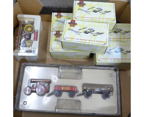 A Corgi boxed Traction Engine set and six boxed Corgi Toys 