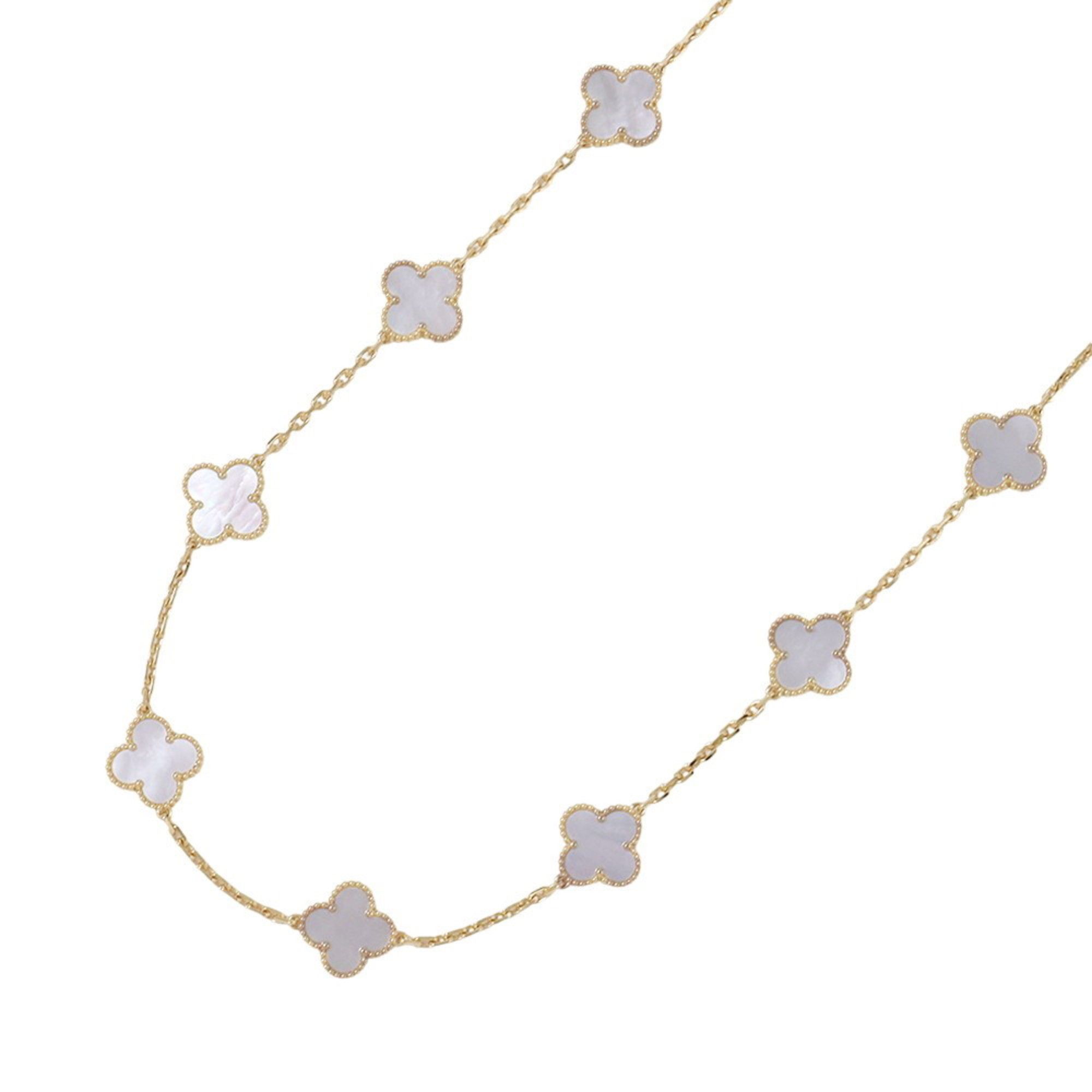 Van Cleef & Arpels Alhambra Necklace, 10 motifs, 18K Yellow Gold Mother of Pearl, VCARA42800