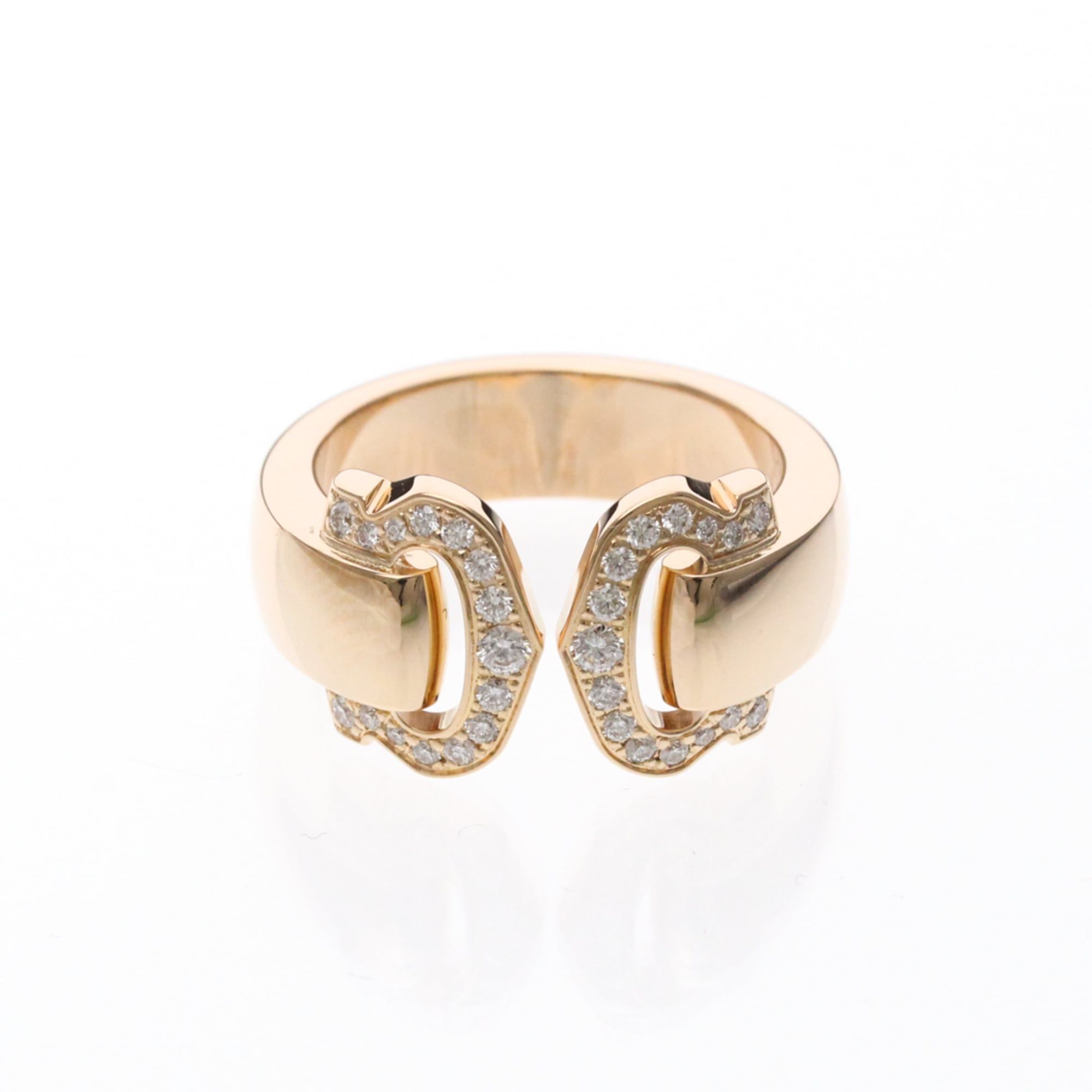 Cartier 2C Bouclé Diamond Ring Pink Gold (18K) Fashion Diamond Band Ring Pink Gold