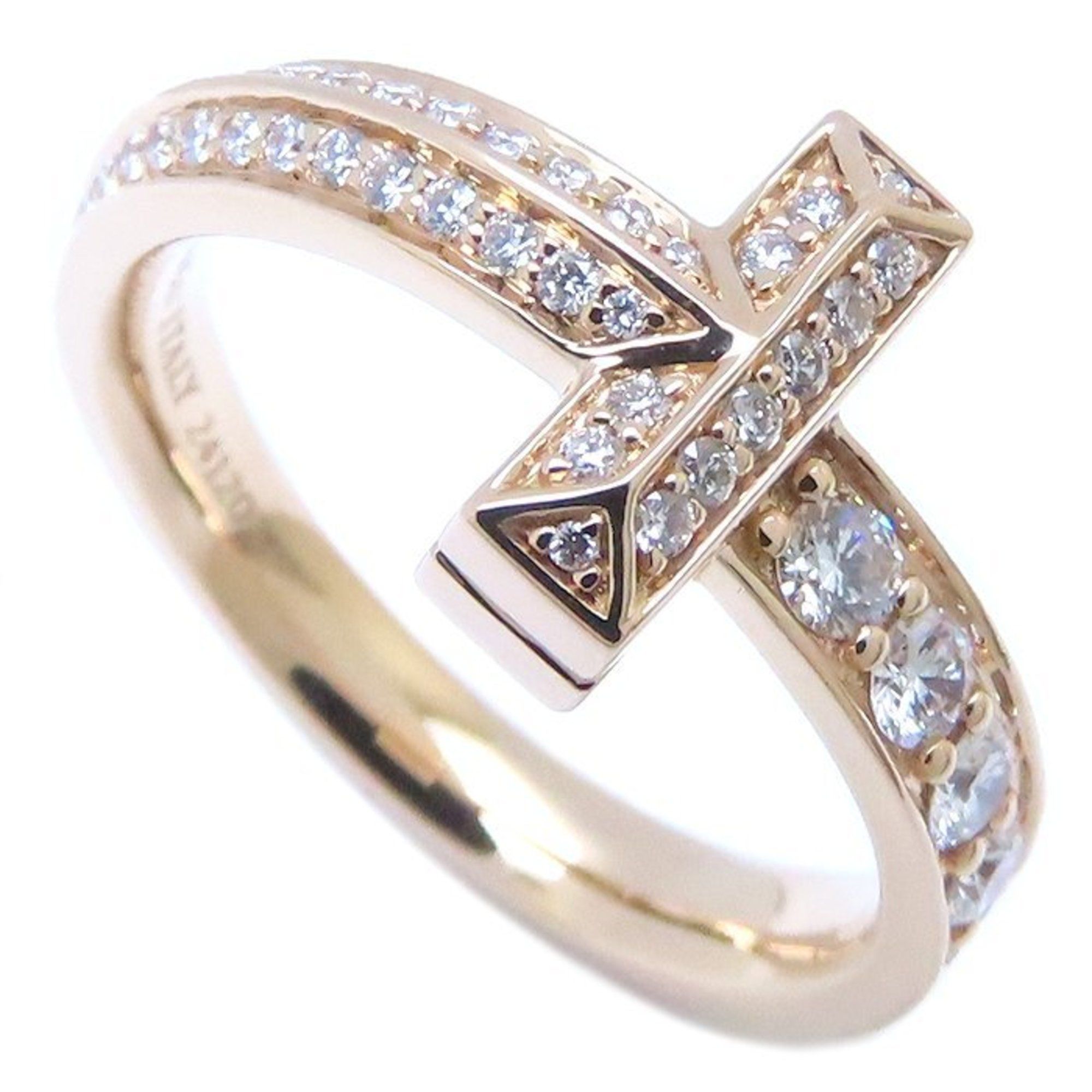 TIFFANY & Co. Tiffany T-One Narrow Ring in 18K Rose Gold with 0.45ct Diamonds and 750PG Pink Gold, W