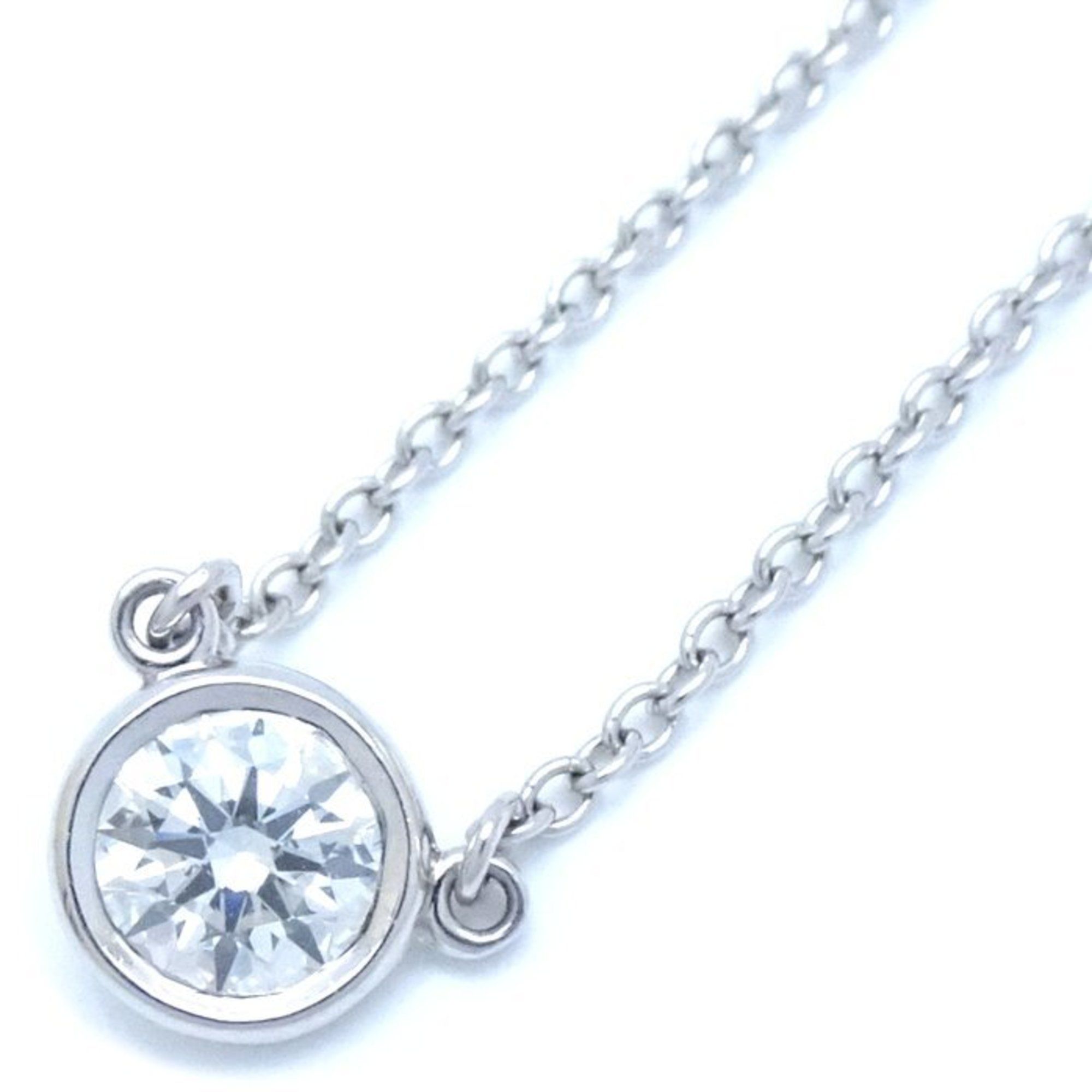 TIFFANY & Co. Tiffany By the Yard Necklace with 1 Diamond and Elsa Peretti in Pt950 Platinum, 292197