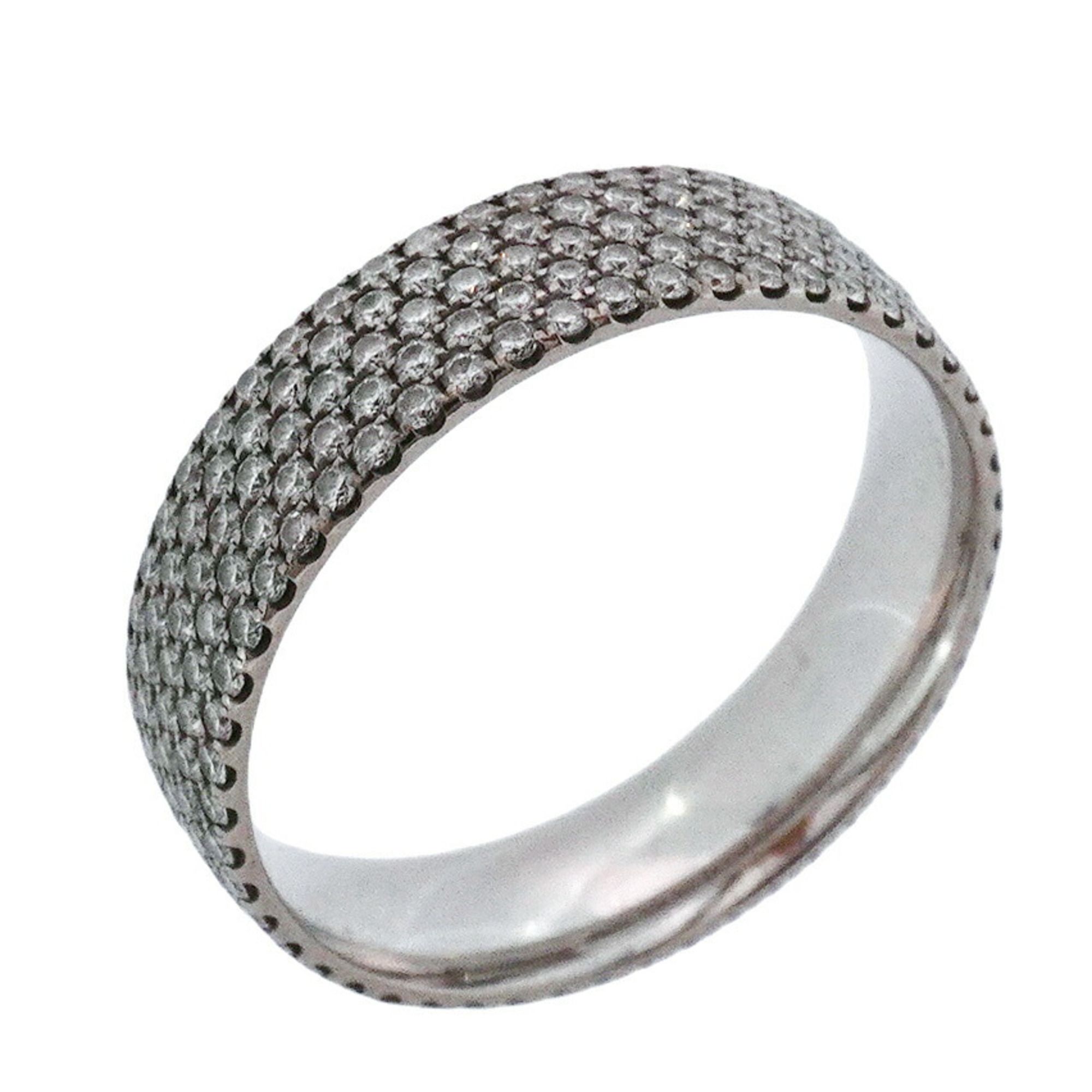 Tiffany Metro 5-Row Full Pavé 18K White Gold Diamond Ring, Size 11.5, Women's