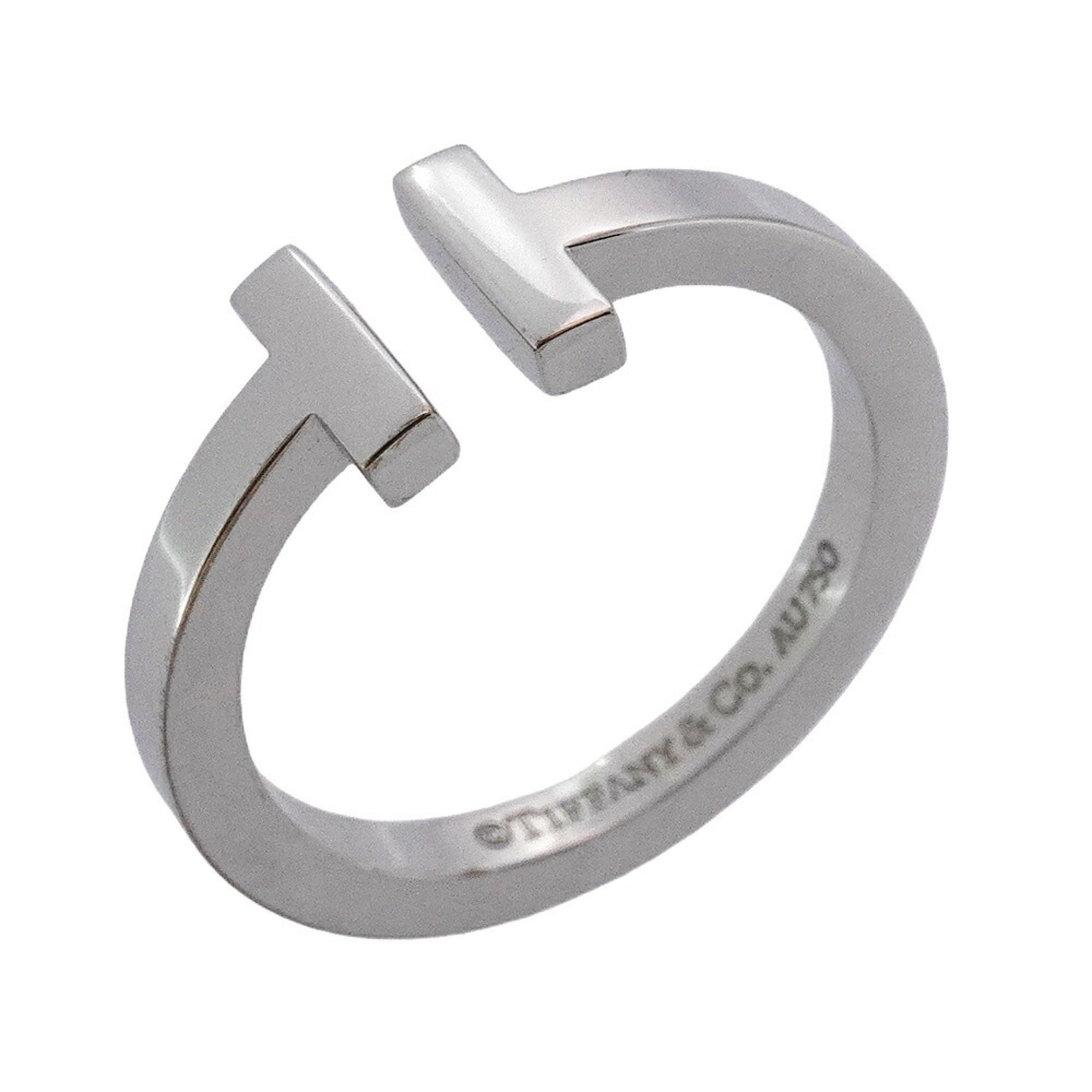 Tiffany T-Square Ring, 18K White Gold, Size 19, Men's, P2097646