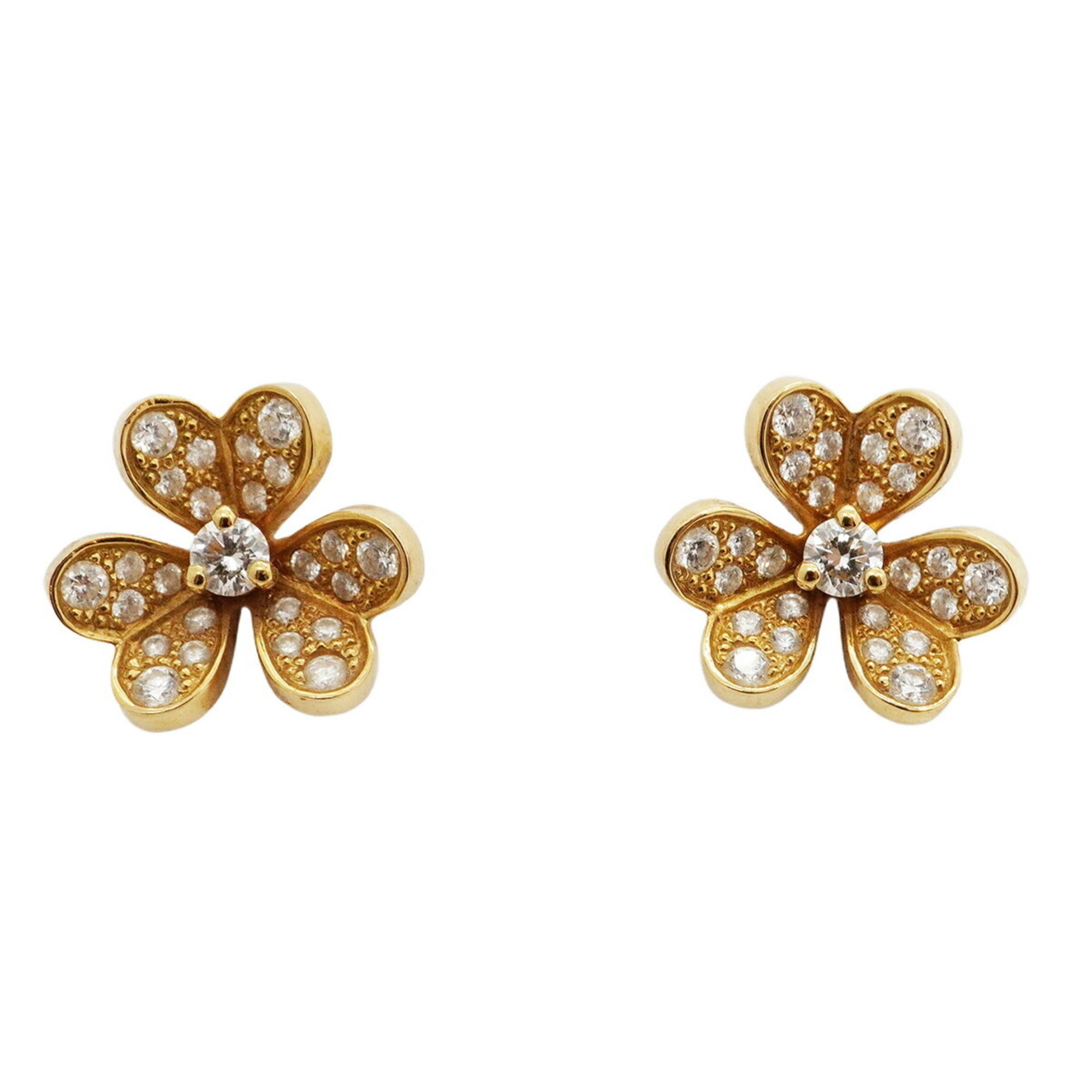 Van Cleef & Arpels Frivole Mini Earrings in 18KYG Yellow Gold with Diamonds for Women