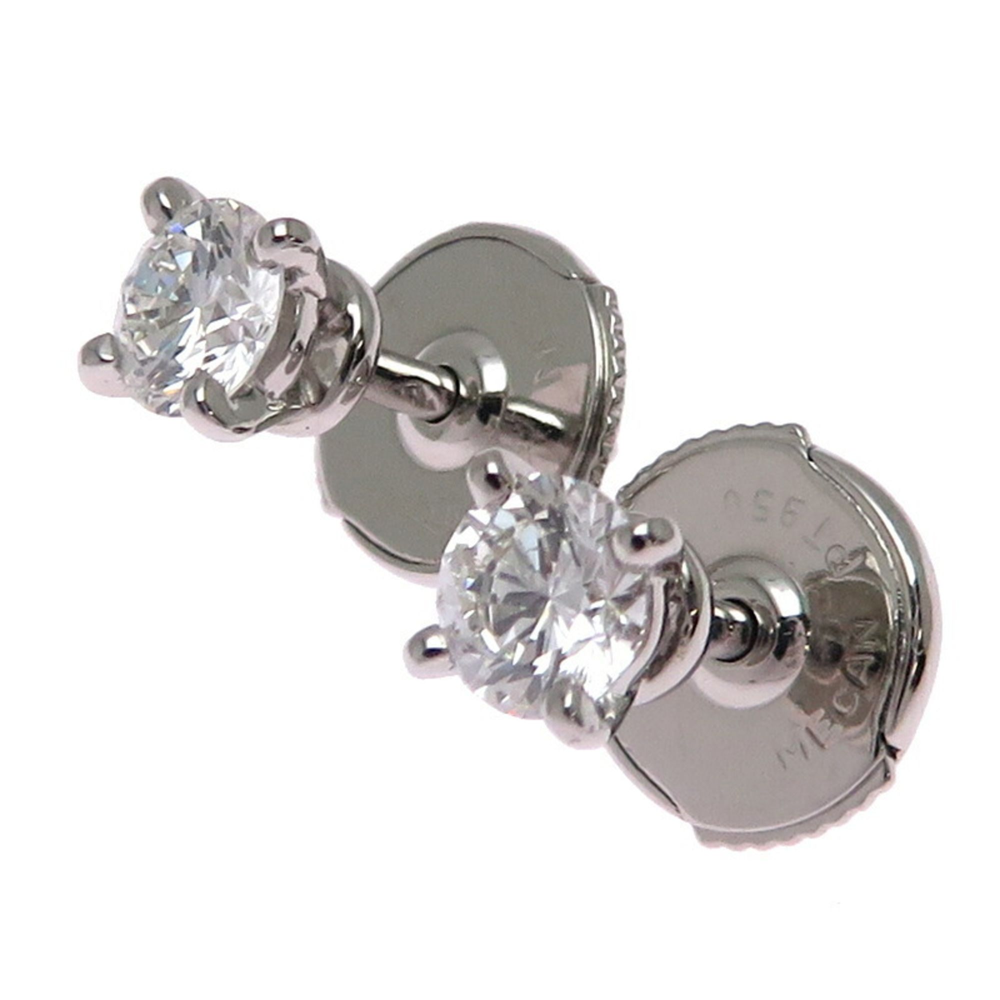 Cartier 1895 Solitaire Women's Earrings in Pt950 Platinum